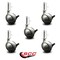 Service Caster 2.5'' Chrome Metal Ball Caster with Brake 3/8'' Threaded Stem, 5PK SCC-TS01S25-DCS-SC-B-3816112-5 - alternate 3